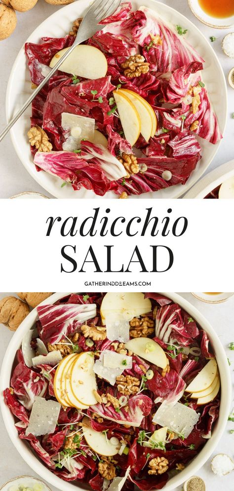 Salad Topping, Raddichio Recipes, Radicchio Recipes, Salad With Apples, Colorful Salad, Radicchio Salad, Cranberry Salad, Salad Toppings, Homemade Dressing