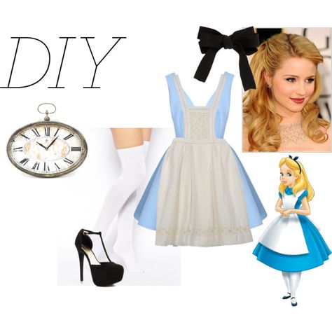 Alice In Wonderland Costume: DIY by swaggirl21 on Polyvore featuring ASOS, PÃ©ro, JustFabulous, Zentique, women's clothing, women's fashion, women, female, woman and misses Alice Costume Diy, Alice In Wonderland Costume Diy, Alice In Wonderland Costume Ideas, Alice In Wonderland Halloween Costume, Wonderland Costume Ideas, Partner Costumes, Custome Ideas, Robin Hood Costume, Wonderland Halloween