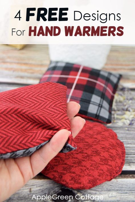 Make a pair of cozy diy hand warmers using a free pocket warmer template with 4 printable designs. These homemade hand warmers are the perfect size to fit in your pocket. These microwavable, reusable hand warmers are easy to sew, and a relaxing gift idea. Learn how to make hand warmers with 4 homemade hand warmer templates - get them now! Heating Pad Pattern, Rice Hand Warmers, Sewing Project For Kids, Diy Hand Warmers, Reusable Hand Warmers, Pocket Hand Warmers, Project For Kids, Beginner Sewing Projects Easy, Diy Handbag