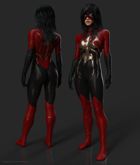 ArtStation - Spider Woman / Donna Ragno / Jessica Drew Spider Woman Concept Art, Spider Woman Suit Ideas, Spider Woman Suit, Spiderwoman Suit, Spiderwoman Oc, Female Spiderman, Batman And Robin Cartoon, Spider Woman Costumes, Spiderman Girl