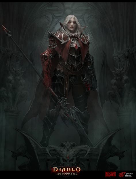 Blood Knight, Dark Souls Concept Art, Diablo Immortal, Dragon Armor, First Knight, Aztec Warrior, Key Art, World Of Darkness, Vampire Hunter