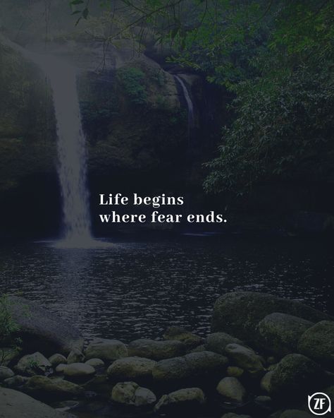 A Life Lived In Fear Is A Life Half Lived, Fear Ruins Life Tattoo, Life Begins Where Fear Ends, Fear Tattoo, Demonic Quotes, Live Tattoo, Ending Quotes, Fear Of Falling, Dream Tattoos