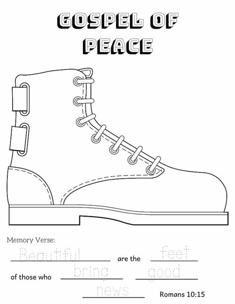 Gospel Of Peace Shoes Craft, Fall Sunday School Crafts, Free Sunday School Printables, Peace Printable, Sunday School Printables, Bible Worksheets, Children's Church Crafts, Activity Sheets For Kids, Preschool Bible