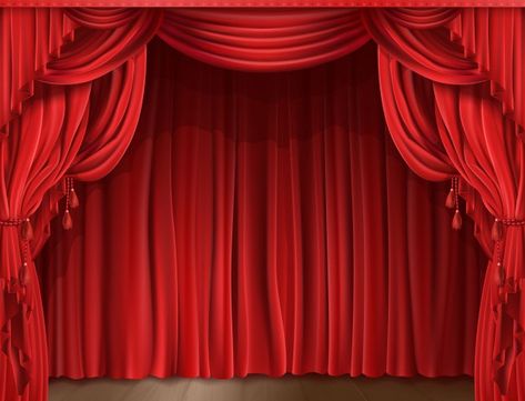 Stage curtain realistic | Free Vector #Freepik #freevector #background #banner #frame #poster Rich Bathroom, Theatre Curtains, Curtains Classic, Stylish Shower Curtain, Stage Curtains, Metal Bookshelf, Theatre Stage, Night Show, Red Curtains