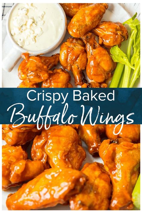 Buffalo Wings Sauce Recipe, Baked Buffalo Chicken Wings, Buffalo Wings Recipe Baked, Baked Hot Wings, Wings Buffalo, Buffalo Wings Recipe, Wings Recipe Baked, Baked Buffalo Wings, Hot Wing Recipe