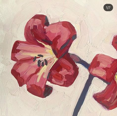 Painting Widget, Illustration Art Cute, Red Theme, Sketchbook Inspo, Red Lily, Oil Pastel Art, Painting Inspo, Arte Inspo, Art Inspiration Painting