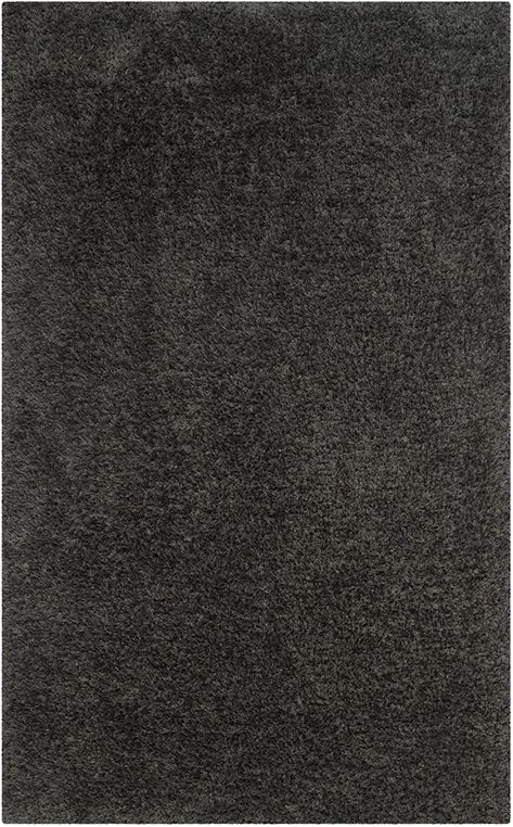 Safavieh Supreme Shag Collection SGS621B Dark Grey Vintage Area Rug (8' x 10') Home & Kitchen - Home Decor - Area Rugs -  Runners & Pads - Area Rugs #decor #rugs Dark Grey Carpet, Carpet Texture, Dark Grey Rug, Shag Carpet, Solid Area Rugs, Contemporary Bedroom Decor, Dark Gray Area Rug, Carpet Colors, Country Chic