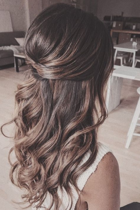 Bridal Hair For Medium Length Half Up, Bridesmaid Hairstyles Half Up Half Down Volume, Wedding Half Up Dos For Long Hair, Hair Dos For Bridesmaids, Bridemaids Hairstyles Half Up Medium Lengths, Half Up Hairstyles For Bridesmaids, Maid Of Honor Hairstyles Half Up Half Down, Hairstyles For Formal Events Half Up, Half Up Half Down Wedding Hair For Bridesmaid