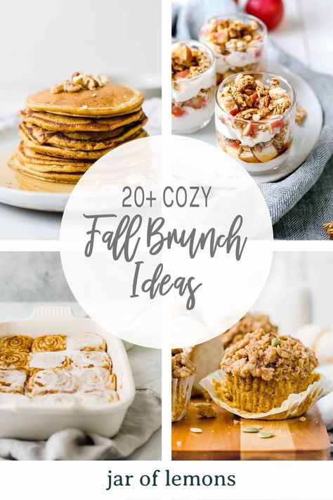 Fall Brunch Ideas, Autumn Brunch Recipes, Breakfast Brunch Party, Jar Of Lemons, Baby Shower Brunch Food, Brunch Foods, Fall Recipes Breakfast, Cozy Brunch, Themed Recipes