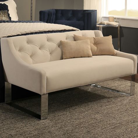 Shop Wayfair for Benches to match every style and budget. Enjoy Free Shipping on most stuff, even big stuff. End Of Bed Sofa, Bedroom Bench Seat, Bed Benches, Button Tufted Sofa, Upholstered Bench Bedroom, Upholstered Bedroom, Bedroom Decor For Couples, End Of Bed Bench, Bedroom Seating