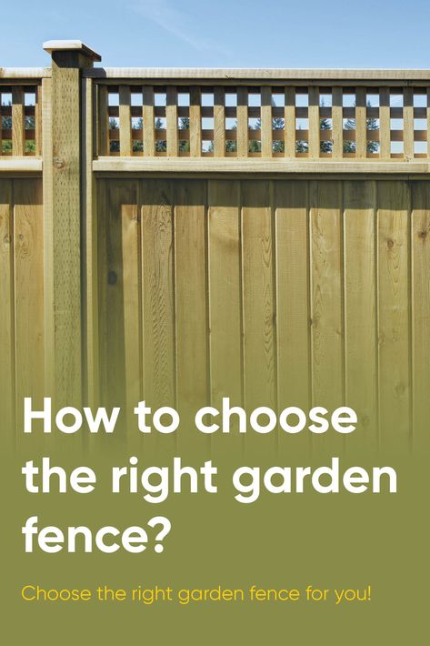 How to choose the right garden fence. Types Of Fencing Ideas, Types Of Fences, Garden Fencing, Garden Fence, Fencing, Choose The Right, A Garden, Fence, Building A House