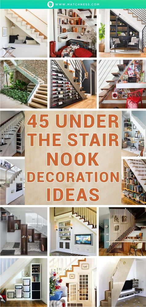 Don’t let your under the stair space empty. The blank spot will make your home looks awkward. Then, utilizing it will make your home more functional and help you to save your space for sure. In that case, it is really recommended for you to make use of your stair nook. #nookdecoration #underthestairnook #homedecoration Decorating Wall Under Stairs, Under Stair Case Decor Ideas, Under Stairway Decorating, Stair Case Under Space Ideas, Understair Nook Ideas, How To Utilize Space Under Staircase, Under Stair Shelving Ideas, Storage Under Open Stairs, Bookcase Under The Stairs