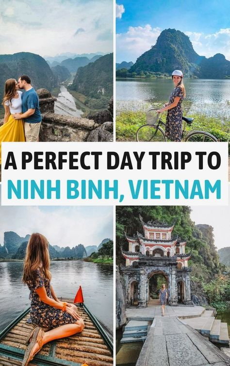 Taking a day trip to Ninh Binh from Hanoi is one of the best things to do in Vietnam! Ninh Binh is a super beautiful destination in the country, wiith rivers and waterways weaving their way through mountain karsts. In this guide, we go over different ways to get to Ninh Binh, how to get around there, and the best places to see and things to do in Ninh Binh during your day there, including the Trang An and Tam Coc boat tours, Hang Mua caves, and more! Things To Do In Vietnam, Vietnam Destinations, Vietnam Itinerary, North Vietnam, South Vietnam, One Day Trip, Halong Bay, Southeast Asia Travel, Vietnam Travel