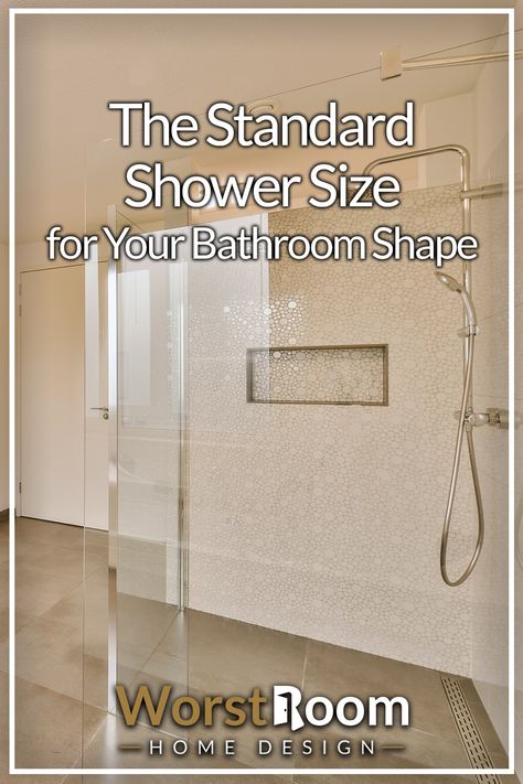 The Standard Shower Size for Your Bathroom Shape Standard Shower Dimensions, 36 X 60 Shower Ideas, Shower Sizes Layout, Walk In Shower Sizes, Walk In Shower Dimensions, Types Of Showers, Walk In Bathroom Showers, Two Person Shower, Bathroom Measurements