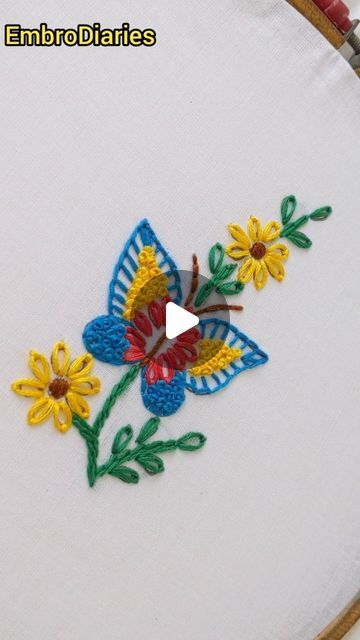 Butterfly Embroidery Designs, Easy Butterfly, Butterfly Embroidery, Tv Animation, Design Embroidery, Butterfly Design, Embroidery Designs, Handmade Items, Butter