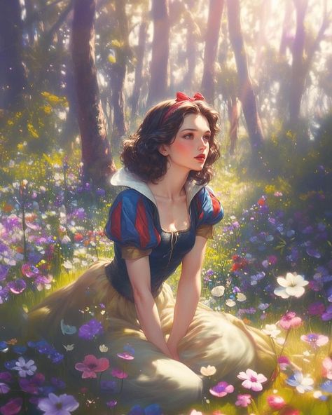 Aesthetic Disney Princess Pictures, Snow White Fanart, Snow White Aesthetic, Disney Princess Aesthetic, Snow White Disney Princess, Dreamy Scenery, Fairytale Disney, Snow White Art, Disney Character Art