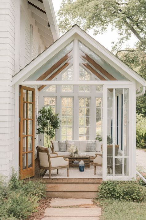 22+ Stunning Enclosed Sunroom Ideas for Cozy & Stylish Spaces Enclosed Sunroom Ideas, Enclosed Sunroom, Enclosed Porches, Sunroom Ideas, Sun Porch, Yoga Space, Cost To Build, Japandi Style, White Curtains