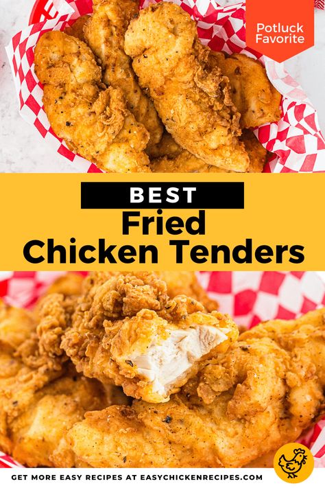 How To Deep Fry Chicken, Deep Fried Chicken Tenders, Crispy Fried Chicken Tenders, Fried Chicken Tenders Recipe, Deep Fried Chicken Breast, Chicken Tender Recipes Easy, Buttermilk Fried Chicken Tenders, Tender Recipes, Spicy Chicken Tenders