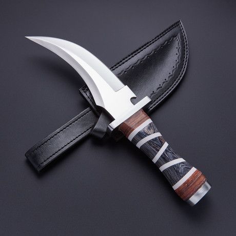 RaB Cutlery - D2 Steel & Damascus Knives - Touch of Modern Damascus Knives, D2 Steel, Damascus Knife, Knife Design, Bowie Knife, Tool Steel, Leather Pulls, Leather Sheath, Damascus Steel