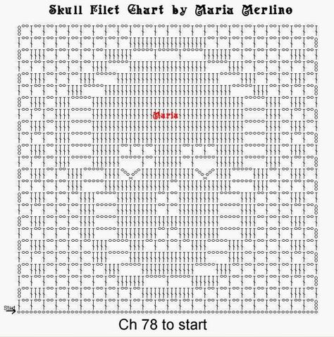 Filet Crochet: Day of the Dead Yarn Skull Doily or Afghan Block Halloween Filet Chart Skull Doily, Fillet Crochet Charts, Crochet Skull Patterns, Crochet Patterns Filet, Fillet Crochet Patterns, Crochet Graph, Crochet Skull, Filet Crochet Charts, Fillet Crochet