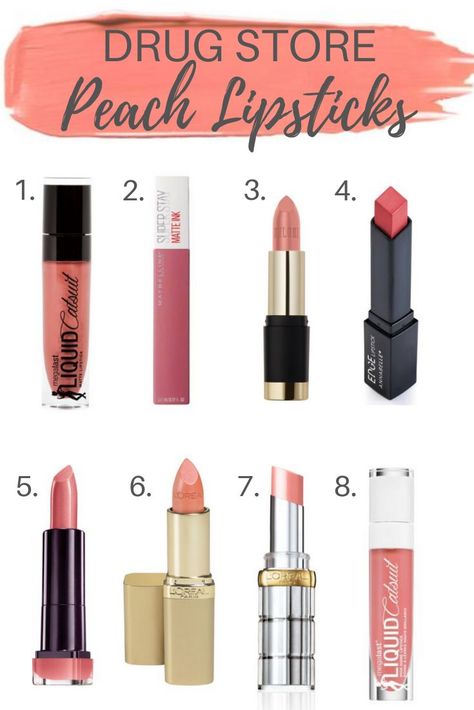 Looking for the best peach lipstick for fair skin with pink undertones? Hannah, the popular Canadian lifestyle blogger for Honey & Betts, shares her hottest peach lipsticks from the drugstore to high end, that are perfect for wearing everyday to work or lunch dates or wearing it to the grocery store! These lipsticks are great for everyday wear! via @honeyandbetts Peachy Pink Lipstick, Peach Color Lipstick, Peach Pink Lipstick, Spring Lipstick, Lipstick Design, Canadian Lifestyle, Summer Lipstick, Drugstore Lipstick, Best Lipstick Color