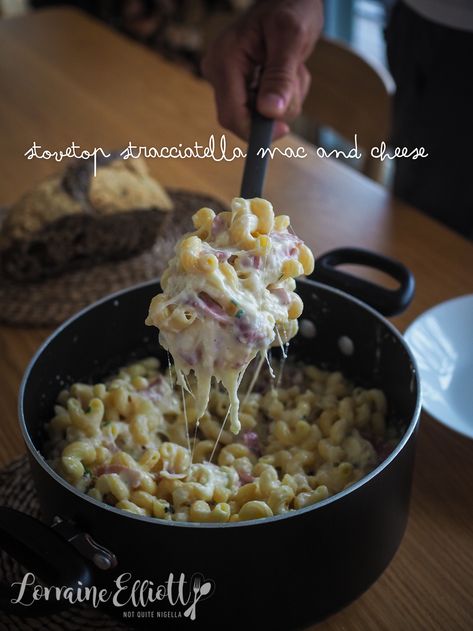 Stovetop Stracciatella Mac & Cheese @ Not Quite Nigella Stracciatella Cheese, Simple Mac And Cheese, Delicious Mac And Cheese, Mexican Corn Salad, Easy Mac And Cheese, Rigatoni Pasta, Gnocchi Recipes, Macaroni Cheese, Cheese Pasta