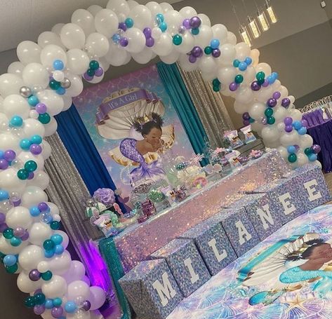 Mermaid Baby Shower Ideas – Baby Shower Ideas 4U Mermaid Shower Ideas, Mermaid Themed Baby Shower Ideas, Mermaid Theme Baby Shower Ideas, Little Mermaid Baby Shower Theme, Little Mermaid Baby Shower Ideas, Baby Shower Mermaid Theme, Mermaid Baby Shower Ideas, Mermaid Babyshower, Mermaid Baby Shower Decorations