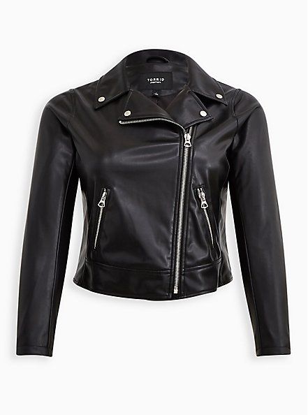 Faux leather moto jacket