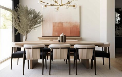 Dining Room Trends 2024: Tasteful Fashion Meets Function - Decorilla Minimalist Formal Dining Room, Statement Dining Table, Dining Room 2024 Trends, 2024 Dining Table Trends, 2024 Dining Room, Dining Room Trends For 2024, Dining Room 2024, 2024 Dining Room Trends, Dining Table Trends