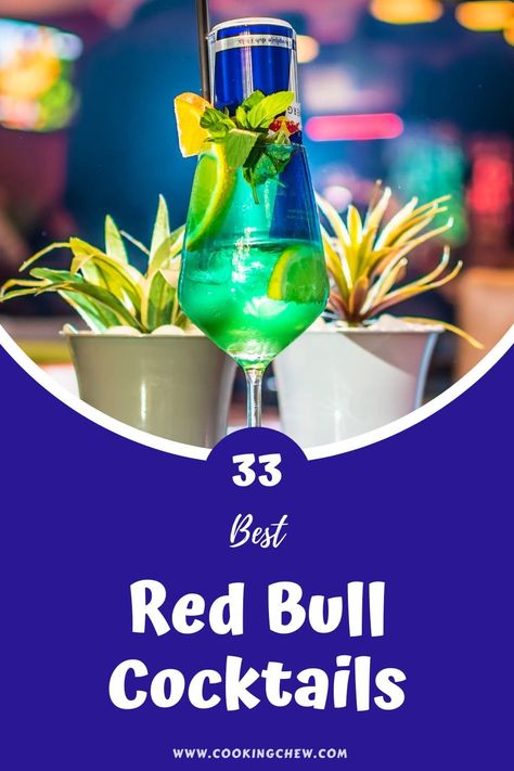 Looking for quick drinks to up the good times at your party? These 33 best Red Bull cocktails are sure to deliver, featuring margaritas, mocktails, and more! Tequila And Red Bull, Redbull Drink Recipes Alcohol, Watermelon Red Bull Cocktails, Red Bull Vodka Drinks, Alcohol Drinks With Red Bull, Cocktails With Red Bull, Red Bull Drinks Cocktails, Redbull Cocktails Recipe, Red Bull Cocktails Drink Recipes