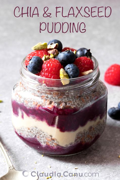 This chia and flaxseed pudding is a healthy option suitable for any diet as it’s vegan, gluten-free and dairy-free. #chia seed recipes #chia pudding #chia seeds benefits #healthy pudding #flax seed recipes #flax seed recipes breakfast #recipes with flax seed #flax seed breakfast #chia flax seed recipes #recipe breakfast #healthy #breakfast recipe #breakfast brunch #clean breakfast #healthy food for breakfast #heslthy breakfast #breakfast to go recipes #breakfast healthy | www.claudiacanu.com Vegetarian Meals, Essen, Flaxseed Pudding, Flax Seed Pudding, Cold Breakfast, Overnight Chia, Healthy Brunch, Flax Seed Recipes, Sausage Recipe