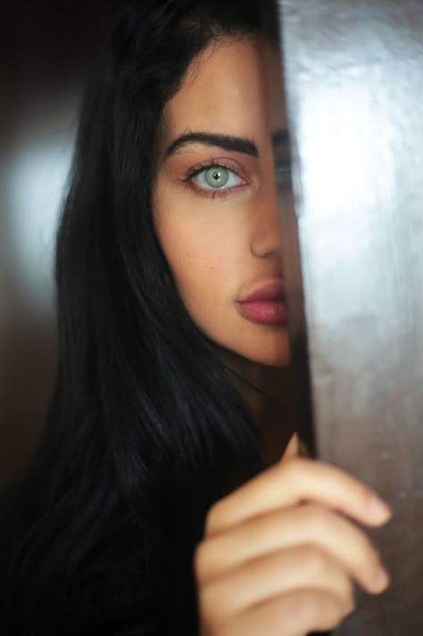 Iris Colour Change to Jade Green. Indian With Green Eyes, Striking Green Eyes, Crystal Green Eyes, Big Green Eyes Aesthetic, Jade Eyes Color, Jade Green Eyes, Desired Eyes, Eye Color Change Surgery, Woman With Green Eyes