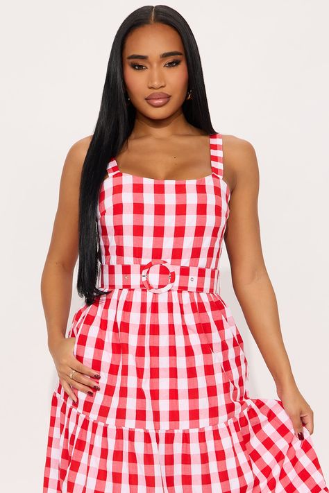 Available In Red/combo. Maxi Dress Scoop Neck Adjustable Straps Belted Smocked Tiered Checkered Print Stretch Disclaimer: Print Placement May Vary. Self: 50% Cotton 50% Polyester Lining: 100% Polyester Imported | Doorthy Gingham Maxi Dress in Red size 2X by Fashion Nova Checkered Print, Print Placement, Smocking, Fashion Nova, Gingham, Red Dress, Scoop Neck, Adjustable Straps, Maxi Dress