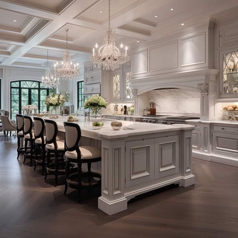 Elegant Kitchen Design, Fancy Kitchens, Dream Kitchens Design, Country Style Decor, White Kitchen Design, Dream House Rooms, Elegant Kitchens, House Design Kitchen, Luxury Kitchen Design