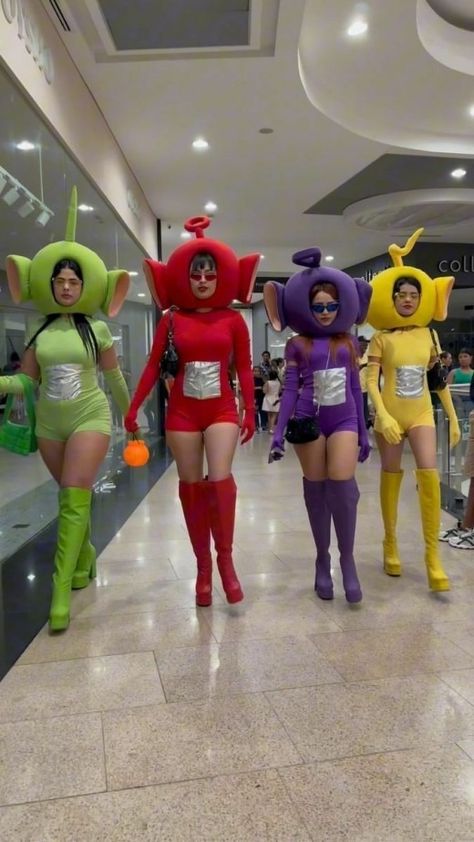 25+ Awesome Group & Family Halloween Costume Ideas | HubPages Lucinda Core, Teletubbies Funny, Funny Group Costumes, Cute Group Halloween Costumes, Matching Halloween Costumes, Trio Halloween Costumes, Pretty Halloween Costumes, Bff Halloween Costumes, Holloween Costume