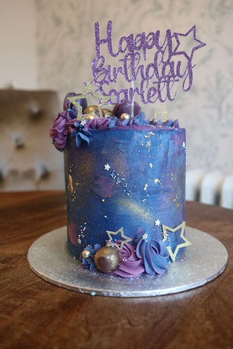 Cake Box Cookies Galaxy Theme Birthday Cake, Pastel Galaxy Cake, Cosmic Cake Ideas, Girly Galaxy Cake, Cosmic Birthday Cake, Space Galaxy Cake, Galaxy Birthday Cakes, Pink Galaxy Cake, Space Birthday Cakes