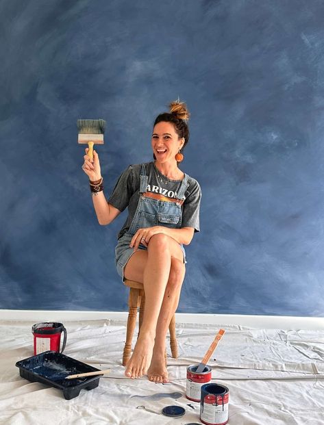 How to Limewash Wall Tutorial Dark Blue Limewash, Blue Limewash, Faux Limewash, Limestone Wash, Limewash Wall, Lime Wash Walls, Limewash Walls, Lime Wash, Limewash Paint