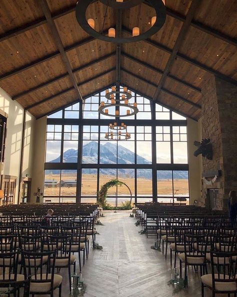 Sage Lodge - Pray, MT - Wedding Venue Rustic Wedding Locations, Cocktail Party Venue Ideas, Mountain Chapel Wedding, Lodge Wedding Venues, Wedding Venue Design Ideas, Wedding Venue Design Plans, Wedding Venue Farm, Modern Barn Wedding Venue Ideas, Winter Lodge Wedding