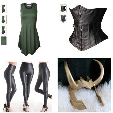 Ideas for my lady loki costume.                                                                                                                                                                                 More Plus Size Loki Costume, Womens Loki Costume, Thor X Loki Costume, Costume Ideas Marvel, Easy Marvel Cosplay, Loki Cosplay Female Diy, Loki Halloween Costume Women Diy, Loki Costume Ideas, Cosplay Ideas Comic Con