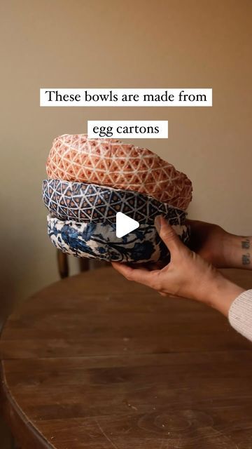 Sibia Torres Padilla | DIYs on Instagram: "A few days ago, I shared some of the things we have made with paper clay, and I had many requests to share a more in-depth video of the bowls
Paper clay is one of my favorites. We have made it in a few different different ways but when we make bowls, I like to stick to this recipe.
First, we soaked two entire egg cartons in water for a few hours
Then we blended them
Squeezed out most of the water with our hands Added about one cup of flour and a sprinkle of salt
Then we kneaded it until it formed a dough like consistency if you notice that your clay is too dry, you can try adding in small amounts of water and if your clay is too runny add a little bit more flour
when the flour mixes with the water, it’s going to form a sort of paste. For this reci Egg Cartons, Egg Carton Crafts, School Glue, Clay Bowl, Cling Wrap, Papel Mache, Egg Carton, Paper Clay, Affordable Home Decor