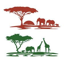 Dwight Tattoo, Africa Cake, Nature Embroidery Designs, Vbs Shirt, Africa Silhouette, African Safari Theme, Cuttable Designs, South African Design, Animal Kingdom Shirts