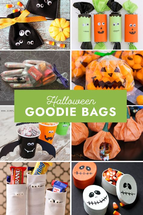 Halloween Goodie Bags For Kindergarten, Halloween Goodie Bag Ideas, Diy Halloween Goodie Bags, Diy Halloween Treat Bags, Halloween Class Treats, Halloween Bags Diy, Halloween Classroom Treats, Halloween Candy Crafts, Halloween Treat Bags Diy