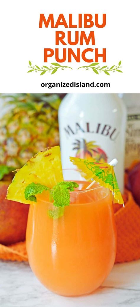 Mango Malibu Rum Drinks, Malibu Punch Recipes, Summer Drinks With Malibu Rum, Malibu Rum Punch, Pineapple Mango Rum Punch, Rum And Lemonade, Rum Punch Cocktail, Malibu Rum Drinks, Malibu Cocktails