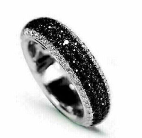 (eBay) Find many great new & used options and get the best deals for 3Ct Round Lab-Created Black Diamond Engagement Band Ring 14K White Gold Plated at the best online prices at eBay! Free shipping for many products! Diamond Band Wedding Ring, Black Diamond Band Ring, Black Diamond Band, Eternity Engagement Band, Black Diamond Bands, Round Diamonds Wedding Band, Wedding Ring Diamond Band, Black Diamond Engagement, Black Diamond Ring