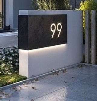 #epoxy #countertops #homedecor #interiordesign #diy #remodeling #resinart #kitchenideas #bathroomdesign #flooring Modern House Signs Outdoor, Gate Number Design, House Address Ideas, Letterbox Ideas Modern, Modern Driveway Entrance, Address Numbers On House, House Numbers Ideas Outdoor, Letterbox Ideas, House Signage