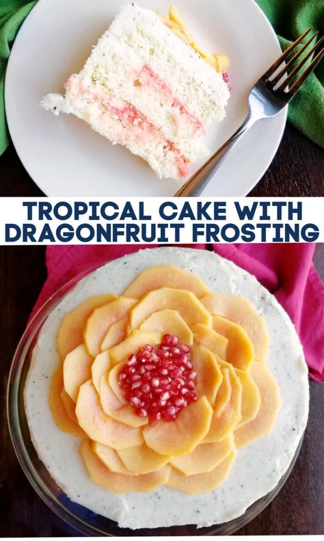 Dragon Fruit Dessert, Blood Orange Curd, Dragonfruit Recipes, Orange Curd, Fruit Filling, Best Fruits, White Cake, Tropical Fruit, Holiday Desserts