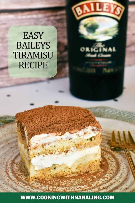 Easy Baileys Tiramisu Recipe Original Tiramisu Recipe, Tiramisu Recipe Without Eggs, Baileys Tiramisu, How To Make Tiramisu, Classic Tiramisu, Easy Tiramisu Recipe, Easy Dessert Recipe, Tiramisu Cake, Tiramisu Recipe