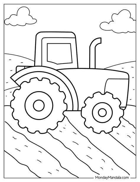 Farm Free Printables Preschool, Farm Coloring Pages Preschool, On The Farm Art Preschool, Free Farm Coloring Pages, Tractor Printables Free, Farm Preschool Printables, Farm Activity Sheets, Coloring Pages For Toddlers Free Printable, Farm Colouring Pages