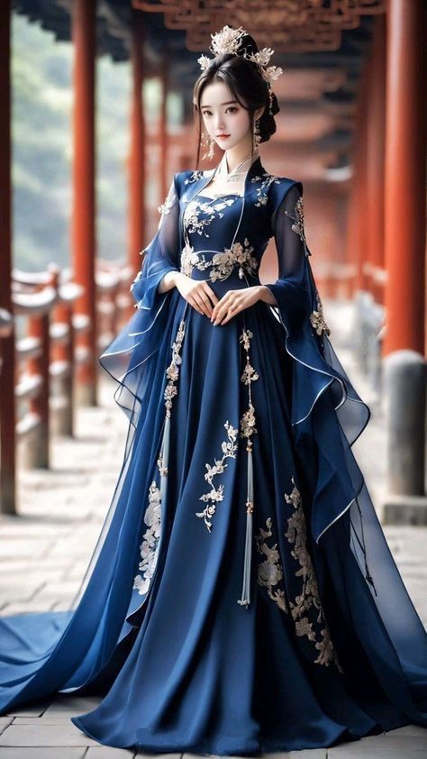 Chinese Historical Dress, Hanfu Dress Princesses, Chinese Traditional Dress Princesses, Chinese Fantasy Clothing, Chinese Empress Dress, Chinese Dress Traditional, China Traditional Dress, Historical Chinese Clothing, Wedding Hanfu