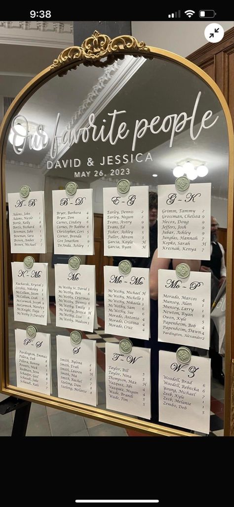 50 People Wedding Receptions, Framed Seating Chart Wedding, Planning 2024, Wedding Table Assignments, Wedding Seating Chart Display, Mirror Wedding Signs, Mirror Seating Chart, Wedding Table Seating Chart, Reception Seating Chart